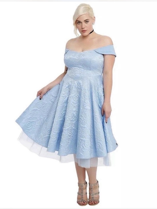 Disney Dresses & Skirts - Disney Cinderella x Torrid Embroidered Fit & Flare Dress Size 16 - corset back